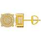 Gold 14K White Gold Plated Stud Earrings - 925 Sterling Silver - Iced Out VVS Moissanite