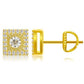 Gold 18K Gold Plated Stud Earrings - 925 Sterling Silver  - VVS Moissanite