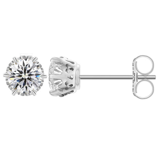 925 Sterling Silver Hiphop Jewelry,  0.5ct Stud Earrings -  VVS Moissanite  Diamond Earring