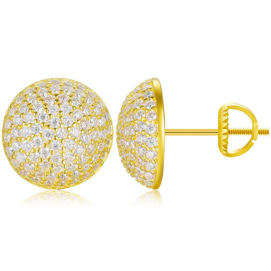 Gold 925 Sterling Silver Stud Earrings - D  VVS Moissanite Diamond