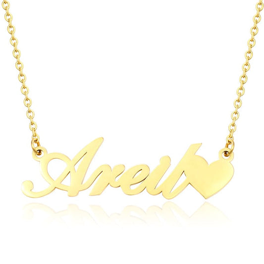 Gold Drop Shipping 14K 18K Gold Plated Stainless Steel Letter Pendant With Cuban Link Chain