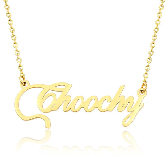 Gold Drop Shipping Custom Gold Plated Stainless Steel Letter Pendant Lovers Sweethearts Gift With Cuban Link Chain
