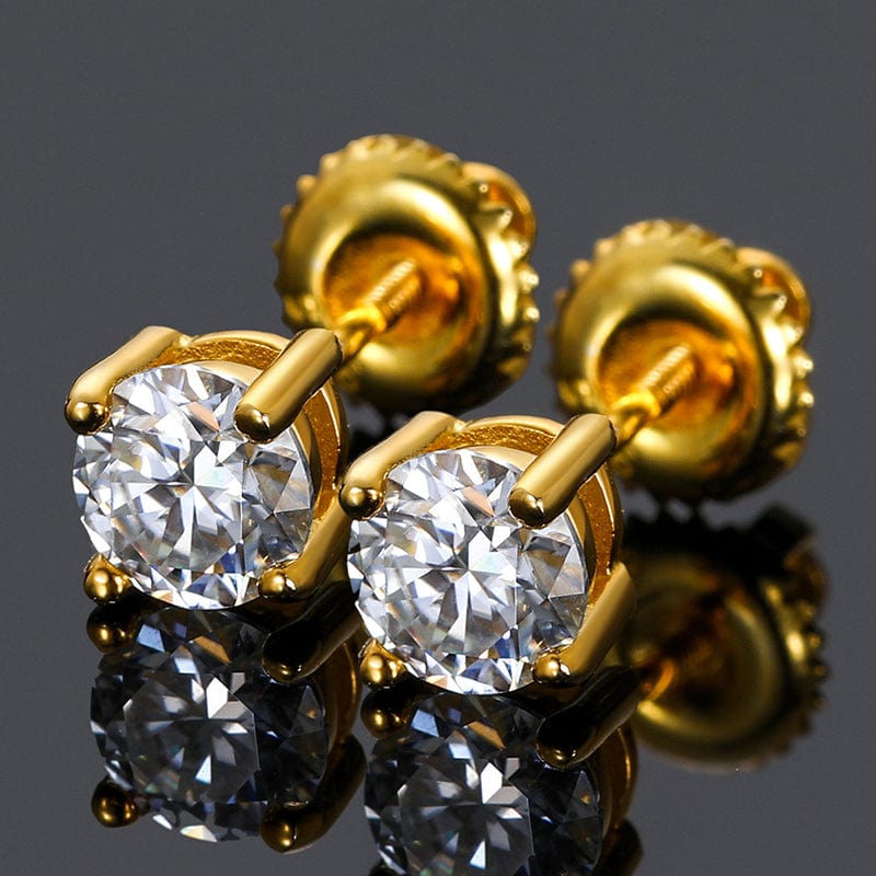 moissanite stud earrings gold
