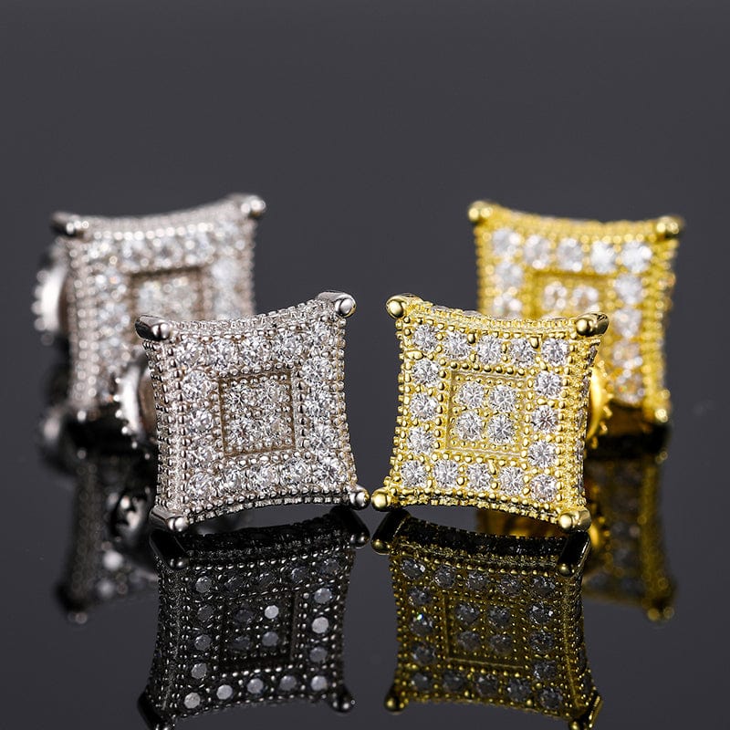 moissanite stud earring gold