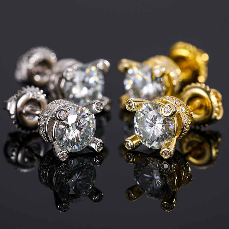 moissanite stud earrings gold