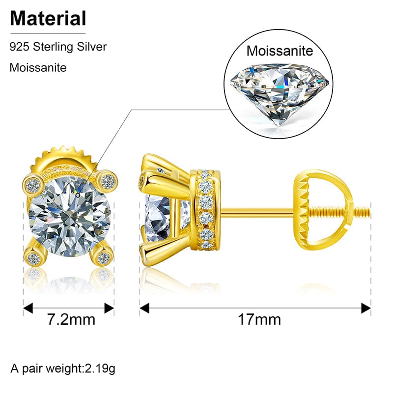 moissanite diamond stud earrings