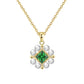 Green / 18inches 925 Sterling Silver Jewelry - Pearl Pendant Gold Plated Necklace