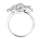 Hyperbole 18K White Gold Diamond Floral Ring For Lady