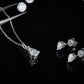 Jewelry 925 Sterling Silver - 0CTW Pear Cut Moissanite  Necklace Set