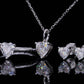 Jewelry 925 Sterling Silver 1CTW 6.5mm  Heart Cut Moissanite Necklace Set