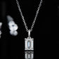 Jewelry 925 Sterling Silver Wedding Set - Moissanite Emerald Cut  Necklace