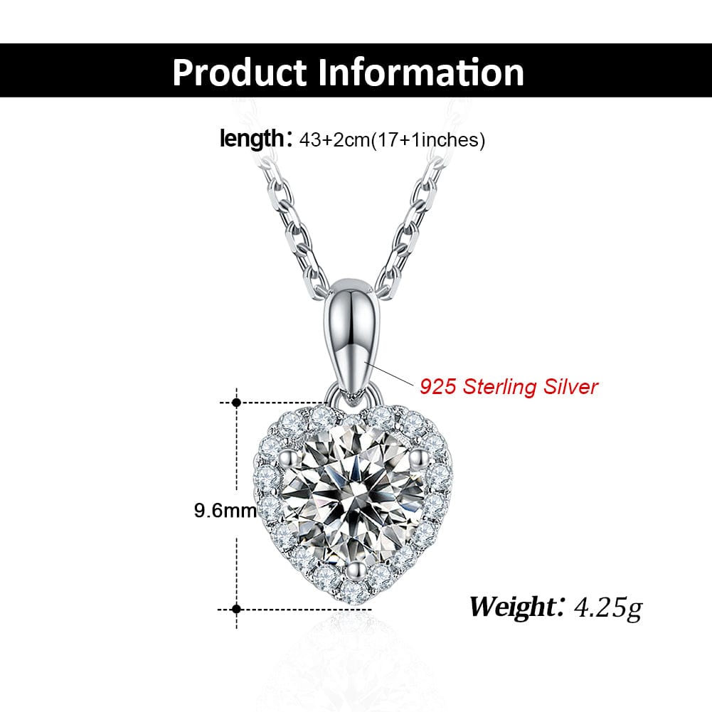 Jewelry Classic Jewelry Set - 925 Sterling Silver - Moissanite Necklace