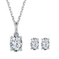 Jewelry RINNTIN SMN30 Moissanite Pendant Necklace Set DE Color Oval Cut Diamond Sterling Silver Necklace Set for Women