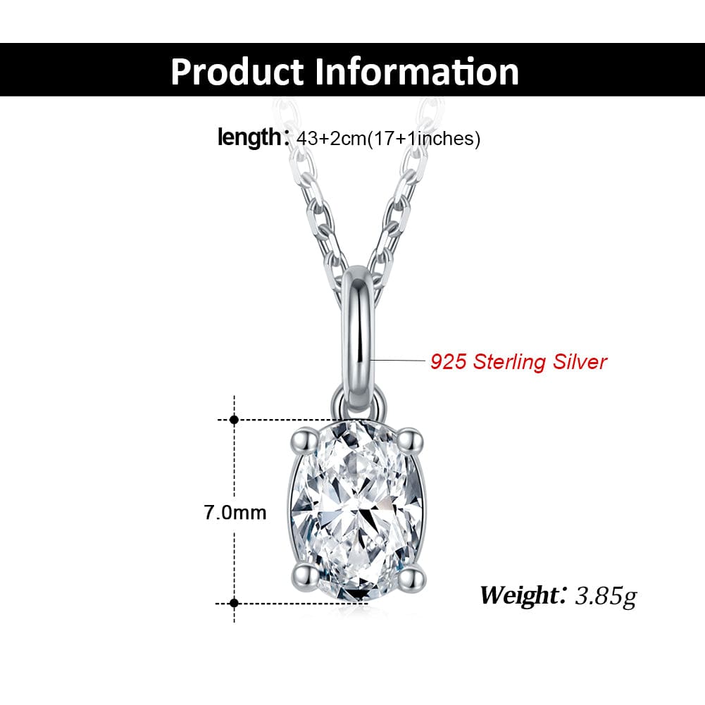 Jewelry RINNTIN SMN30 Moissanite Pendant Necklace Set DE Color Oval Cut Diamond Sterling Silver Necklace Set for Women