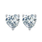 Jewelry SME14 925 Sterling Silver 1CTW 6.5mm  Heart Cut Moissanite Necklace Set