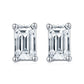 Jewelry SME15 925 Sterling Silver Wedding Set - Moissanite Emerald Cut  Necklace