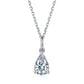 Jewelry SMN34 925 Sterling Silver - 0CTW Pear Cut Moissanite  Necklace Set