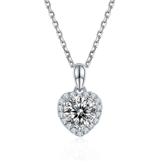Classic Jewelry Set - 925 Sterling Silver - Moissanite Necklace