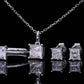 Jewelry Wedding Set  Princess Cut -  925 Sterling Silver - Genuine Moissanite Necklace Set