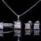 Jewelry Wedding Set  Princess Cut -  925 Sterling Silver - Genuine Moissanite Necklace Set