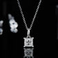 Jewelry Wedding Set  Princess Cut -  925 Sterling Silver - Genuine Moissanite Necklace Set