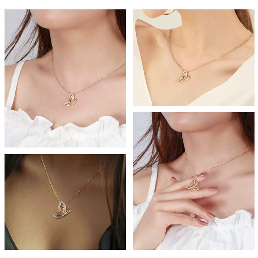 Minimalist  Jewelry - 14K Gold Plated Butterfly Pendant