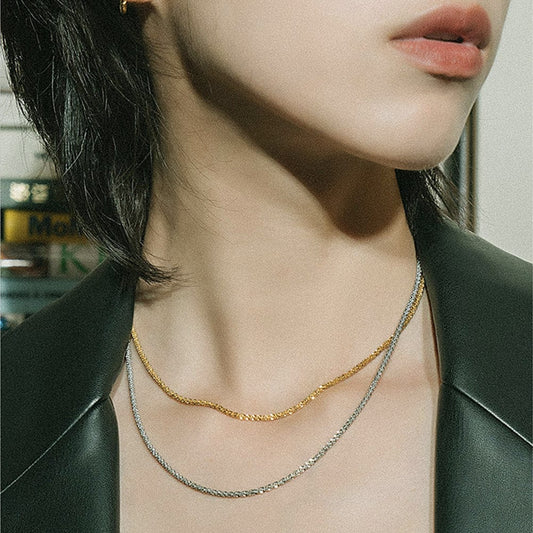 18K Pure Solid Gold Chains - 1.1mm Diamond Cut Jewelry Necklace