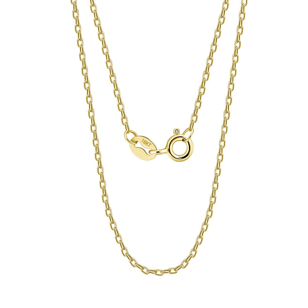 Pure Gold Chain - 18K Gold -  1.0mm Cable Chain