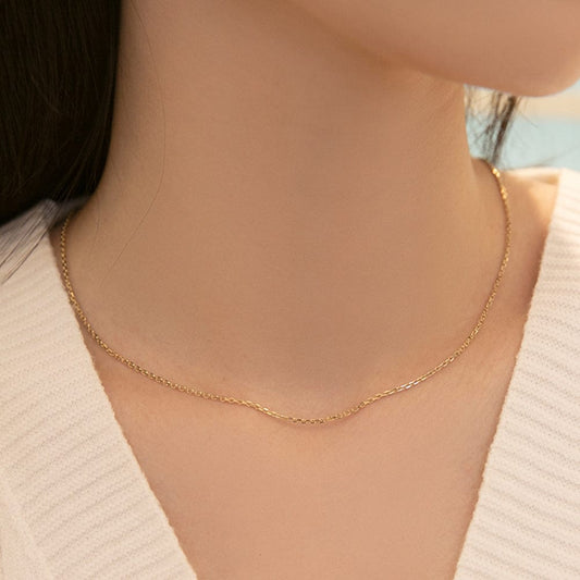 18K Pure Gold Chain - 1.0mm Cable Chain