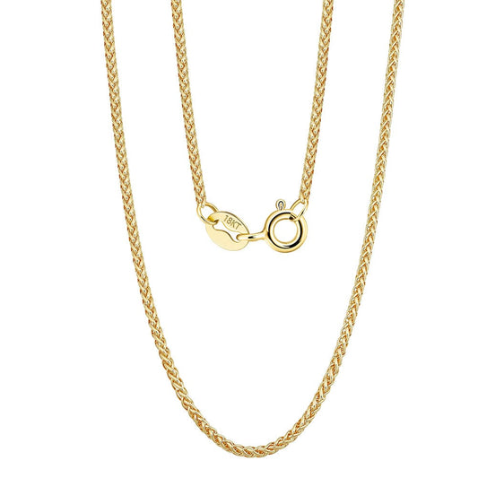 Pure Gold Chain - Real 18K  Gold - 1.5mm Diamond Cut  Chain
