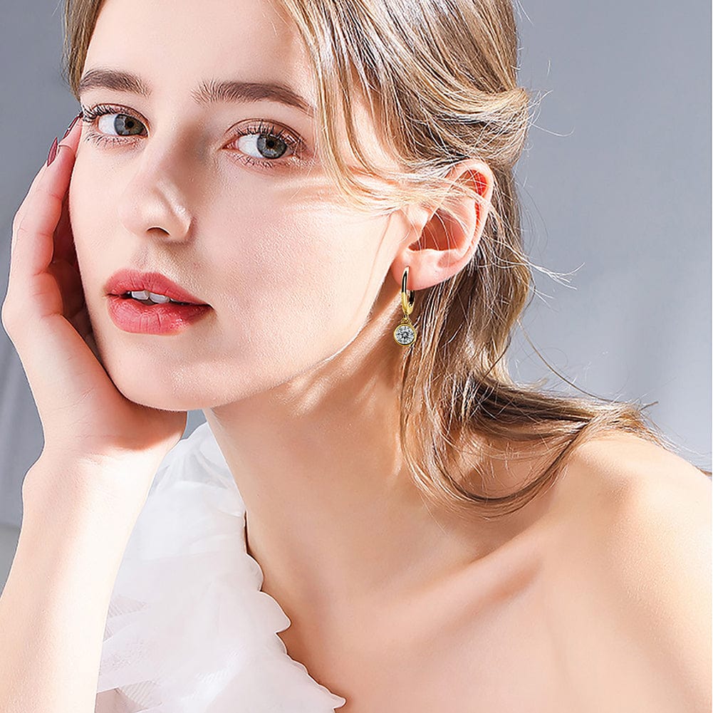 gold natural diamond stud earrings