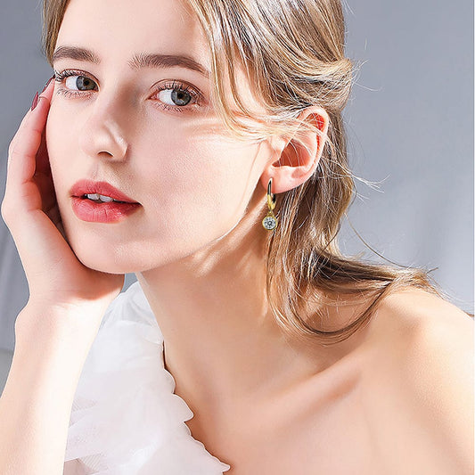 Pure Drop Jewelry -  Best Moissanite Diamond 18K Solid Gold Hoop Earrings