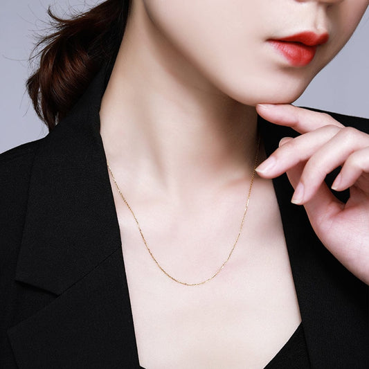 Real 18K Solid Gold Chain - 0.85mm Rolo Chain
