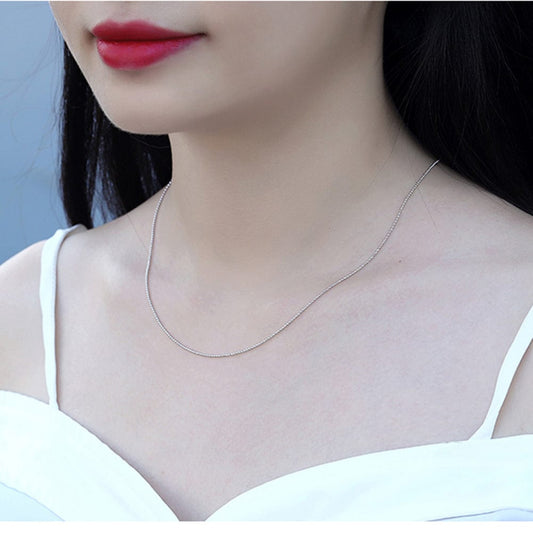 Real 18K Solid Gold Chain - 1.2mm Diamond-Cut Bead Chain
