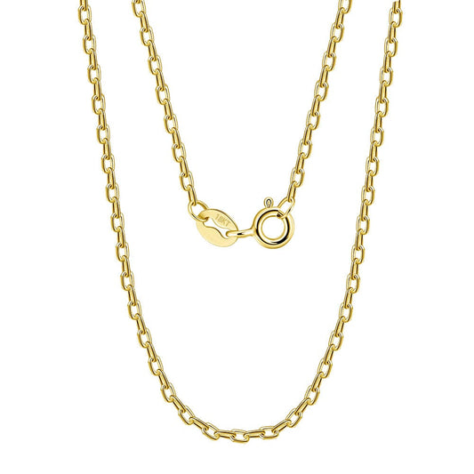 Real 18K Solid - Gold 1.3mm Cable Chain