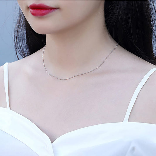 Real 18K Solid Gold Chains - 1.0mm Diamond-Cut Bead Necklace