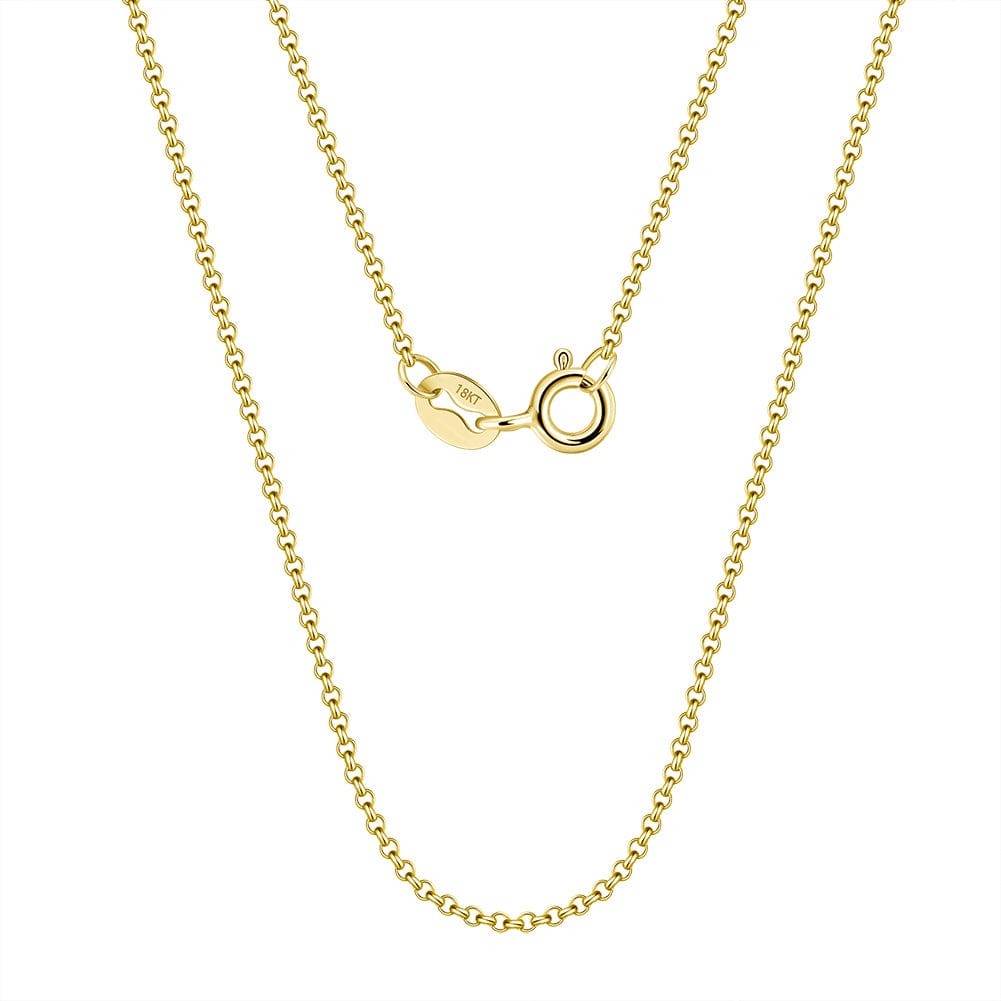 Real 18K  Yellow Gold 1.0mm Rolo Chain