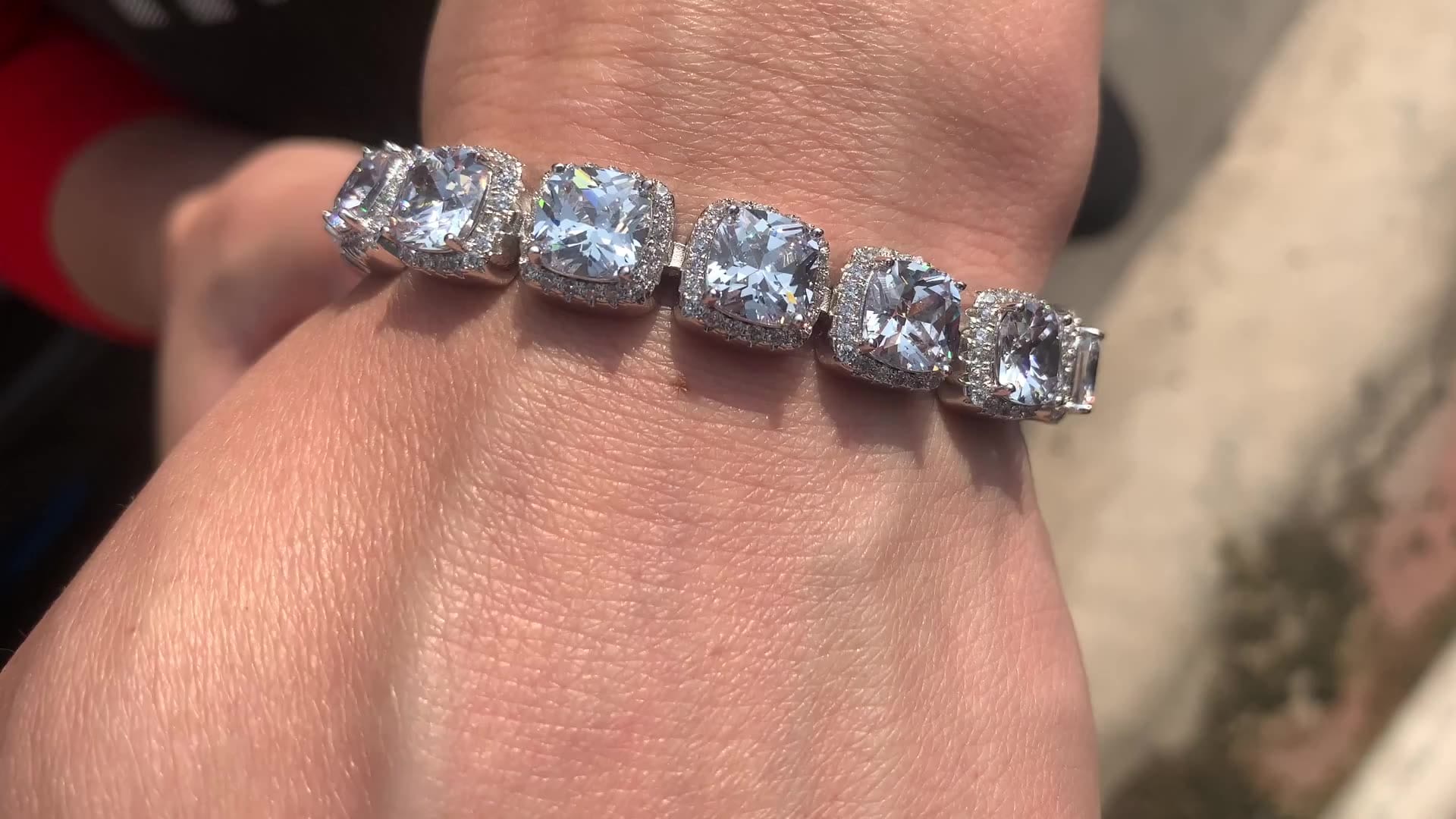 Rings 10mm Gold Plated Zircon Tennis Bracelet Iced Out Gemstone Bracelet