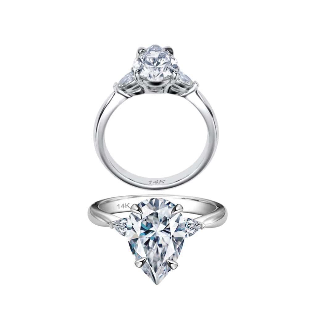 Rings 2.0 Carat  Moissanite Diamond Ring - 14K  Solid Gold Wedding Rings