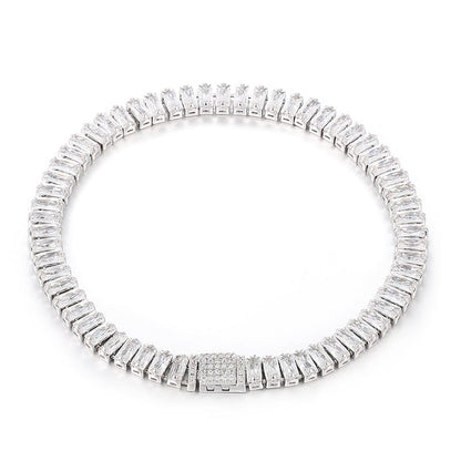 Rings 20cm / Silver Iecd Out 6mm Baguette Zircon Tennis Bracelet