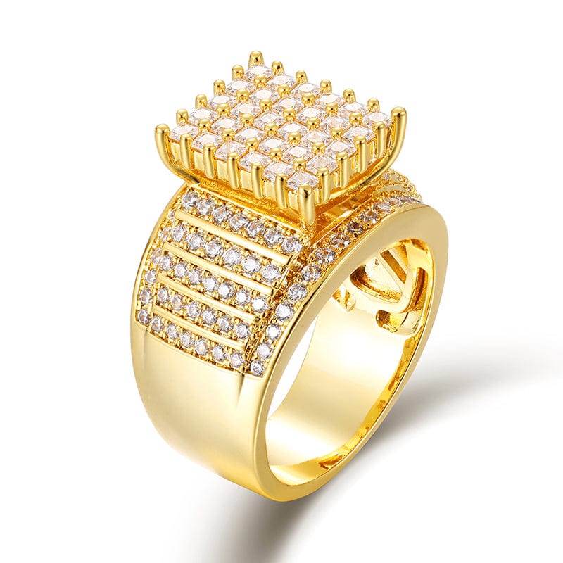 Rings 7 / Gold 18K Gold Plated  Hip Hop Ring - Zircon Diamond