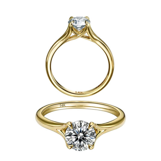 Rings Classic  Prong Engagement Rings - 1.0 ct  Solitaire Moissanite Wedding Ring