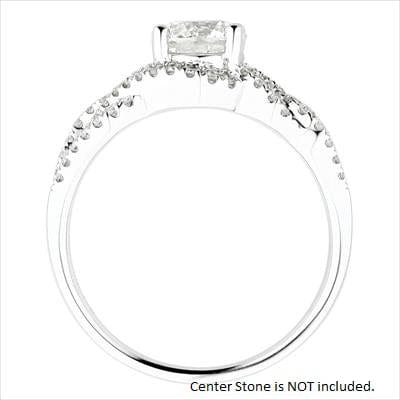18K  White Gold Diamond Engagement Mounting Ring For Female