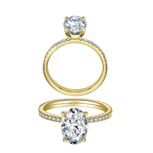 Rings Oval Cut Moissanite Diamond - Promise Bridal Ring