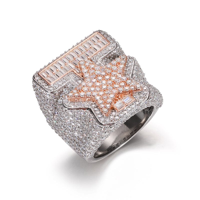 Rings Silver 925+Moissanite 925 Sterling Silver  Star Ring - Iced Out VVS Moissanite Diamond
