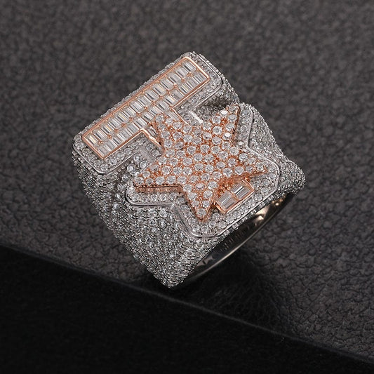 Iced Out Star Ring,  Hiphop Rings For Sale,  VVS Moissanite Diamond Jewelry