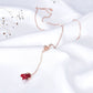 rose gold / 18inches Resin Flower 925 Sterling Silver  Necklace