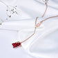 rose gold / 18inches Resin Flower 925 Sterling Silver  Necklace