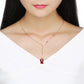 rose gold / 18inches Resin Flower 925 Sterling Silver  Necklace