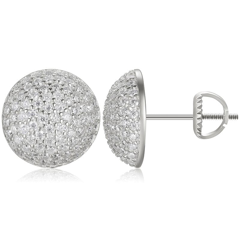 S925+CZ-silver 925 Sterling Silver Stud Earrings - D  VVS Moissanite Diamond